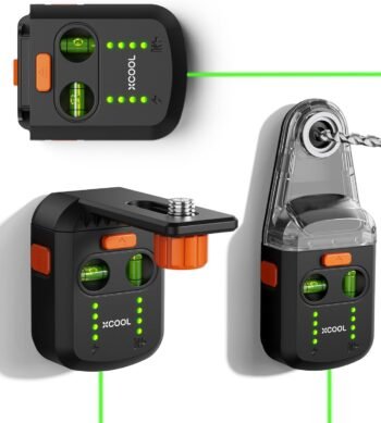 Nivel láser 3 en 1 con láser de línea. Colector de polvo para taladro. Soporte de nivel láser con ventosa para montaje en pared. Nivel láser de pared de 40 m para colgar cuadros, pintar y renovaciones.